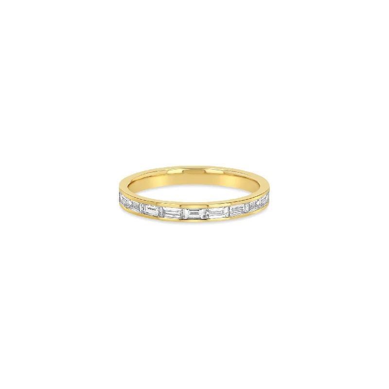 14k 11 Channel Set Baguette Diamond Ring