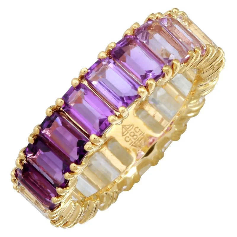 14k Gold Gemstone Ombre Eternity Ring