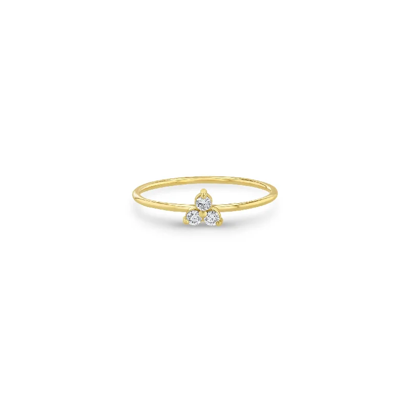 14k Prong Diamond Trio Ring