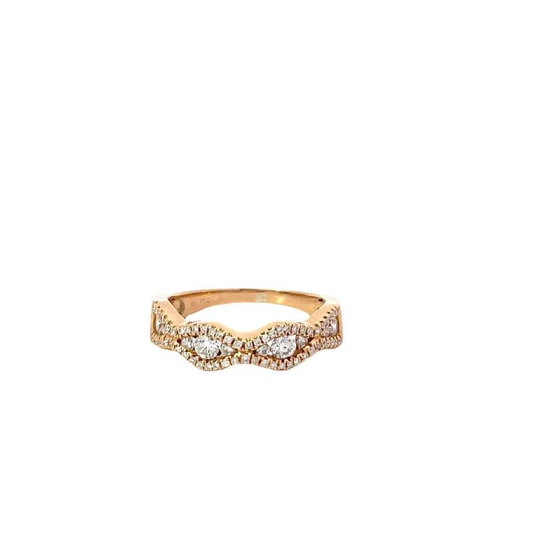 18 Karat Rose Gold Diamond Ring