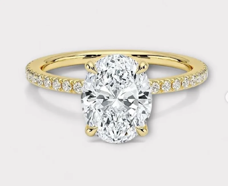 Fay Natural Diamond & Oval Moissanite Engagement Ring