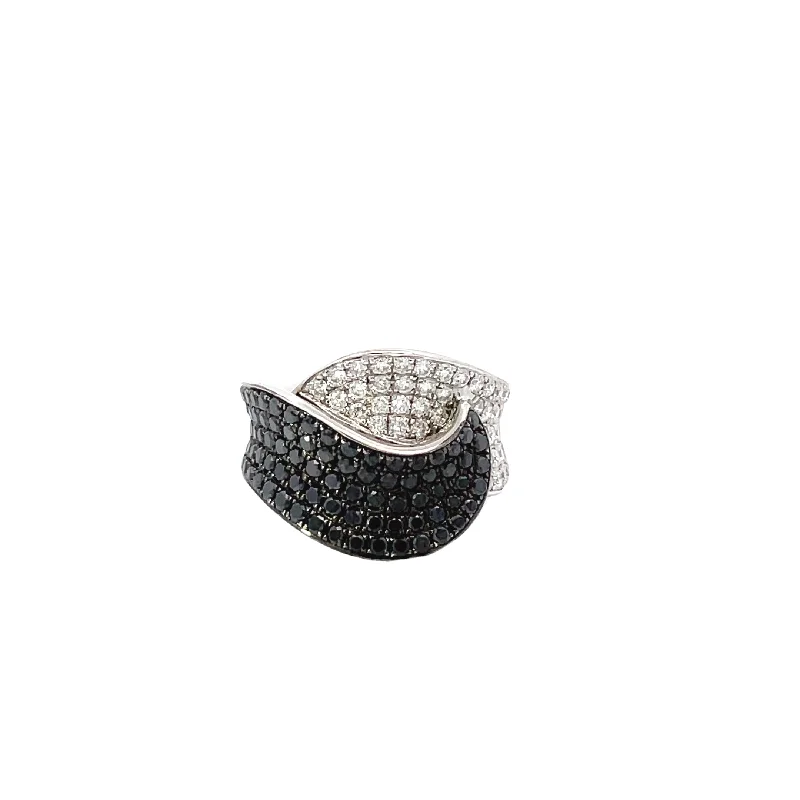 White Gold Black Diamond Ring