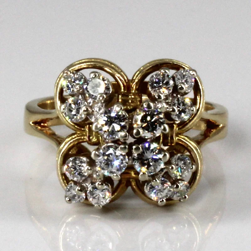 Fashion-Forward Jewelry At Exclusive Discounts Cluster Diamond Clover Ring | 1.00ctw | SZ 8.5 | Fashion-Forward Jewelry At Exclusive Discounts Cluster Diamond Clover Ring | 1.00ctw | SZ 8.5 |