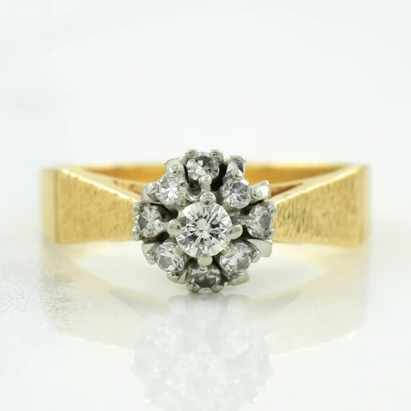 Delicate Crystal Jewelry For Sophisticated Charm Cluster Diamond Ring | 0.23ctw | SZ 6.5 |