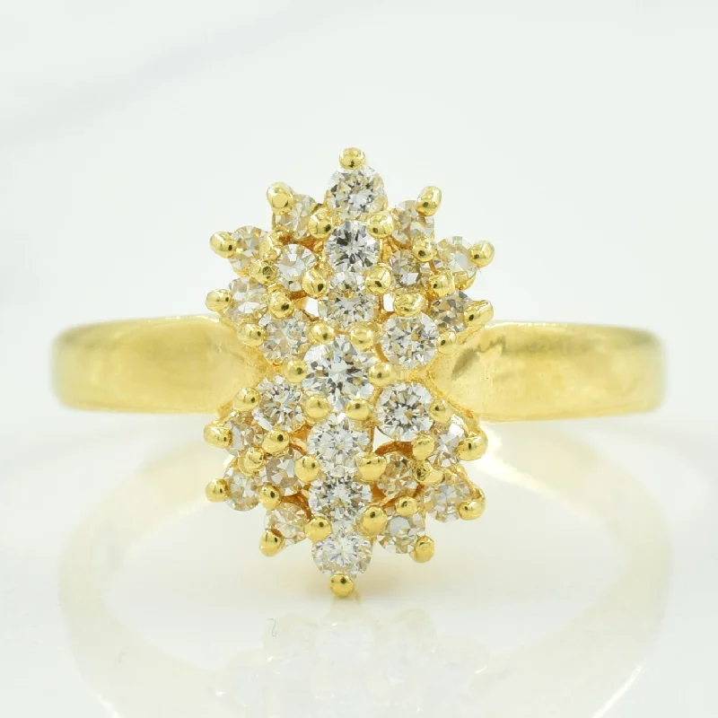 Modern Statement Jewelry For Bold Styling Cluster Diamond Ring | 0.40ctw | SZ 6.75 |