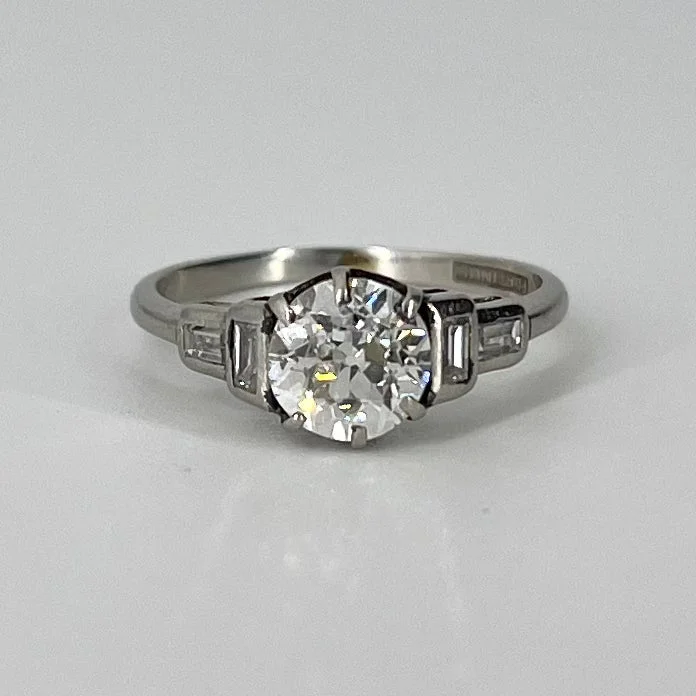 Luxury Meets Affordability – Jewelry Sale Live Now Art Deco Platinum Engagement Ring with Old European Cut Diamond | 1.19 ctw VS2 G/H | SZ 5.5 Luxury Meets Affordability – Jewelry Sale Live Now Art Deco Platinum Engagement Ring with Old European Cut Diamond | 1.19 ctw VS2 G/H | SZ 5.5