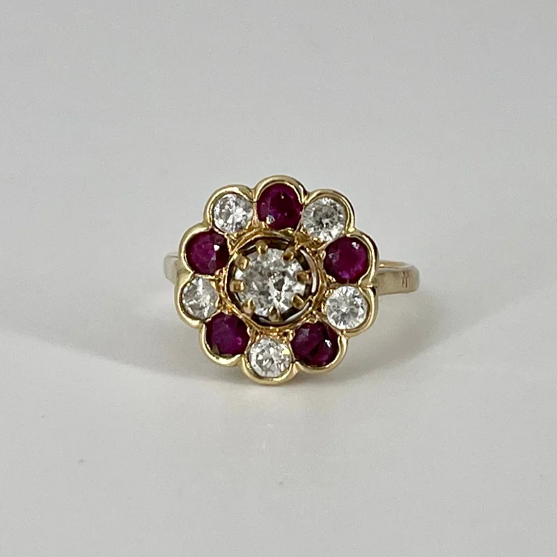 Shine In Style – Shop Jewelry Discounts Today Diamond and Ruby Art Deco Floral Cocktail Ring | 1.13 ctw | SZ 4 Shine In Style – Shop Jewelry Discounts Today Diamond and Ruby Art Deco Floral Cocktail Ring | 1.13 ctw | SZ 4