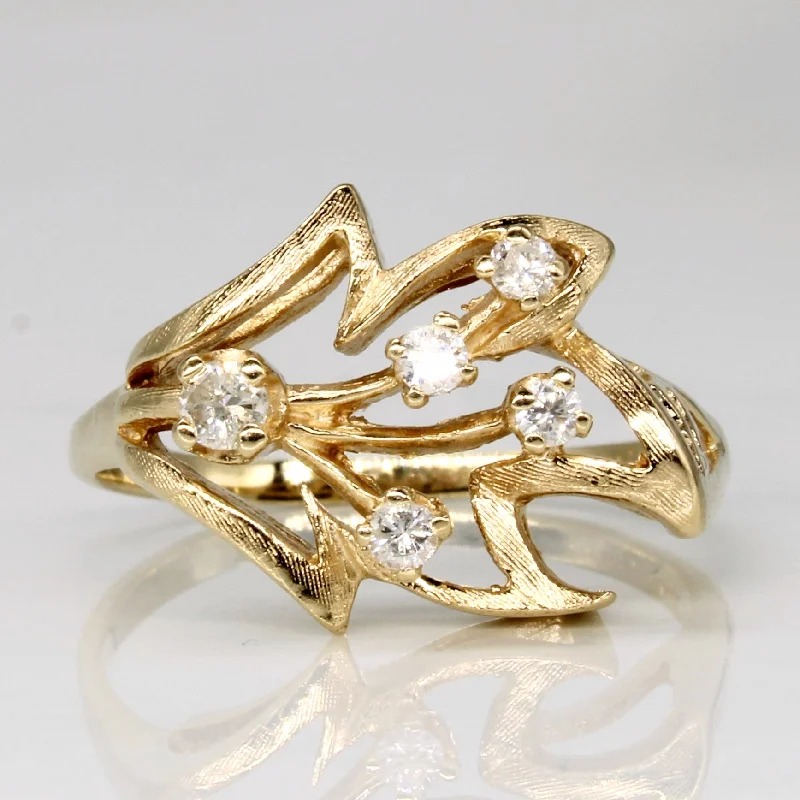 Shop Handcrafted Jewelry At Special Promotional Rates Diamond Leaf Ring | 0.17ctw | SZ 7.25 | Shop Handcrafted Jewelry At Special Promotional Rates Diamond Leaf Ring | 0.17ctw | SZ 7.25 |