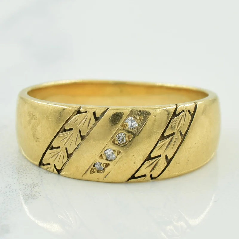 Customized Silver Jewelry For Unique Style Vintage Diamond Band | 0.04ctw | SZ 10 |