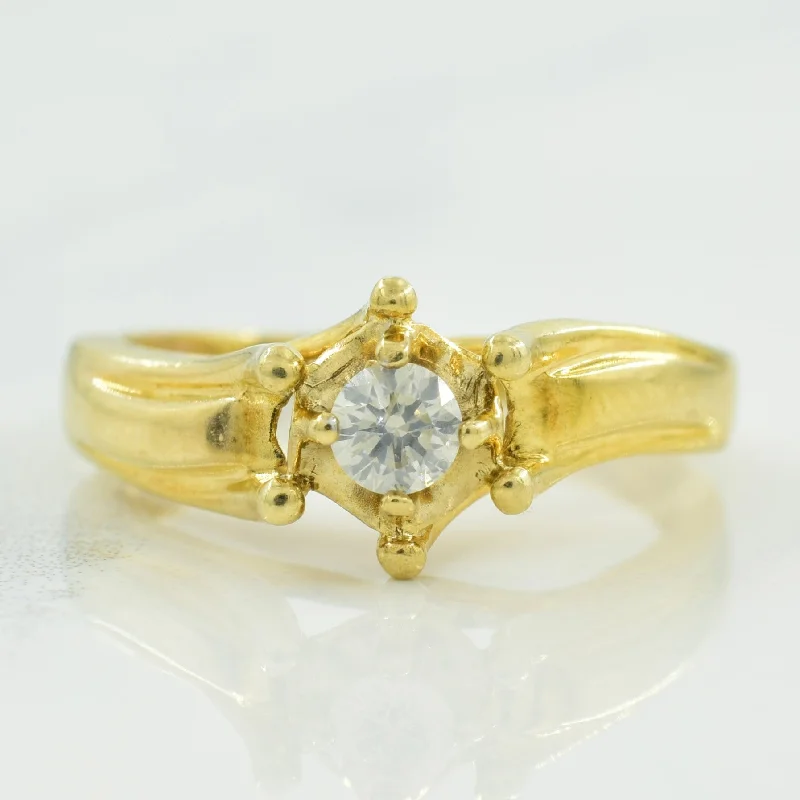 Luxury Handcrafted Jewelry For Elegant Looks Solitaire Diamond Ring | 0.13ct | SZ 4.75 |