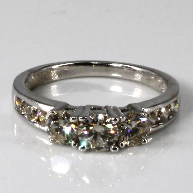 Discover Unique Jewelry With Special Limited-Time Offers Three Stone Diamond with Accents Ring | 0.88ctw | SZ 5.5 | Discover Unique Jewelry With Special Limited-Time Offers Three Stone Diamond with Accents Ring | 0.88ctw | SZ 5.5 |