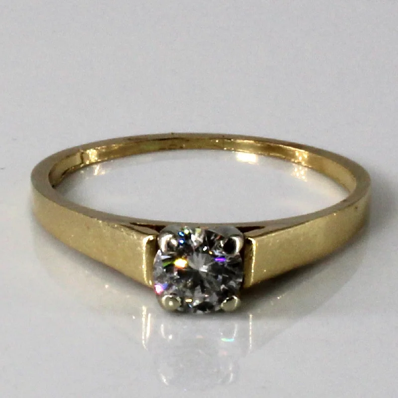 Dainty Floral Jewelry For Feminine Elegance Prong Set Solitaire Diamond Ring | 0.38ct | SZ 6.5 |