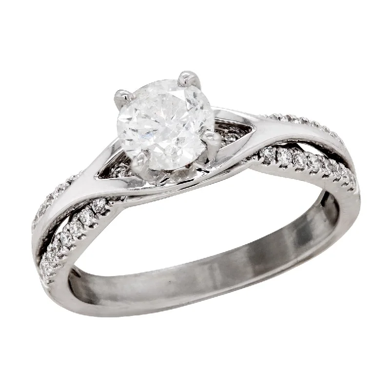 WHITE GOLD DIAMOND ENGAGEMENT RING, 1.00 CT TW