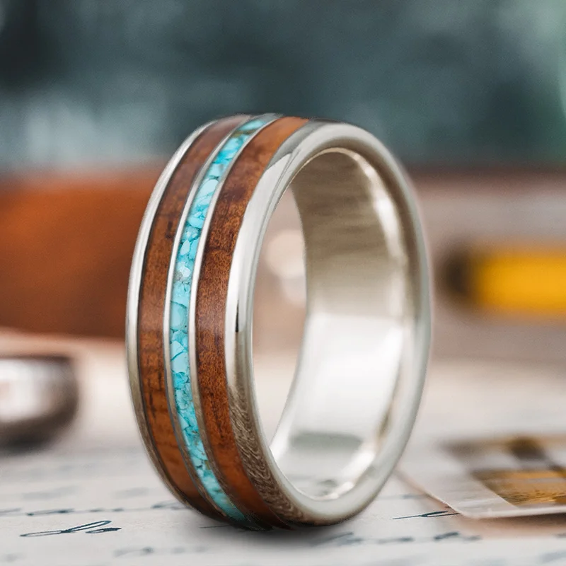 Limited-Time Offer On Elegant Jewelry Pieces Custom Design - 3-Inlay Narrow Center 07i0tY6pjnCSjP4A7xAZ6DmY