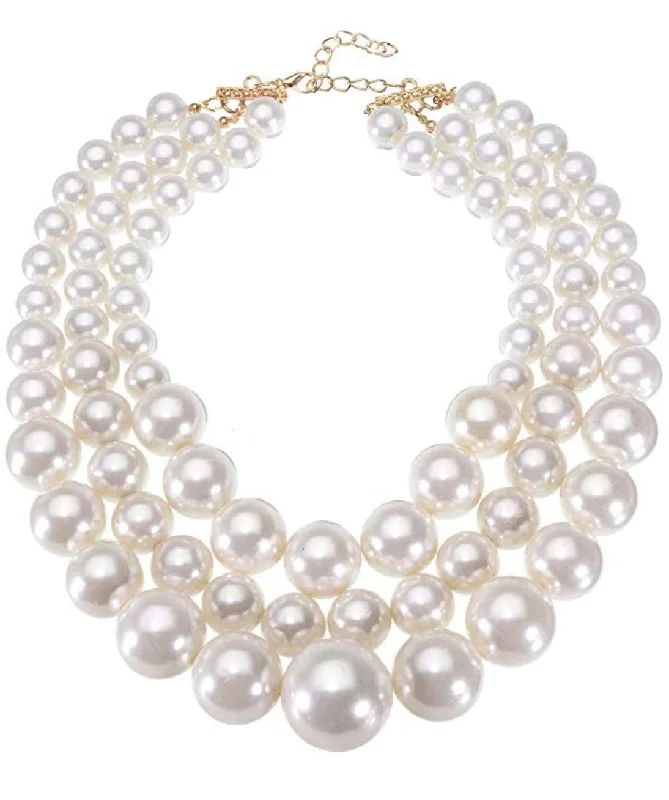 18k Gold Multi Pearl Necklace