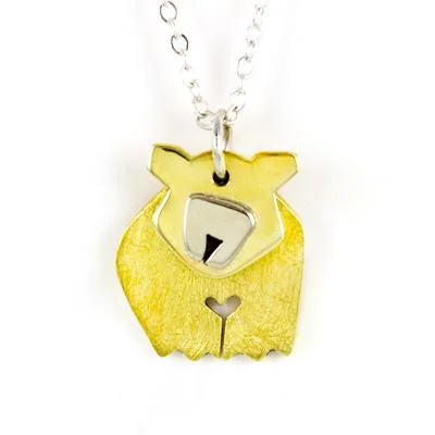 Dancing Bear Mixed Metals Necklace