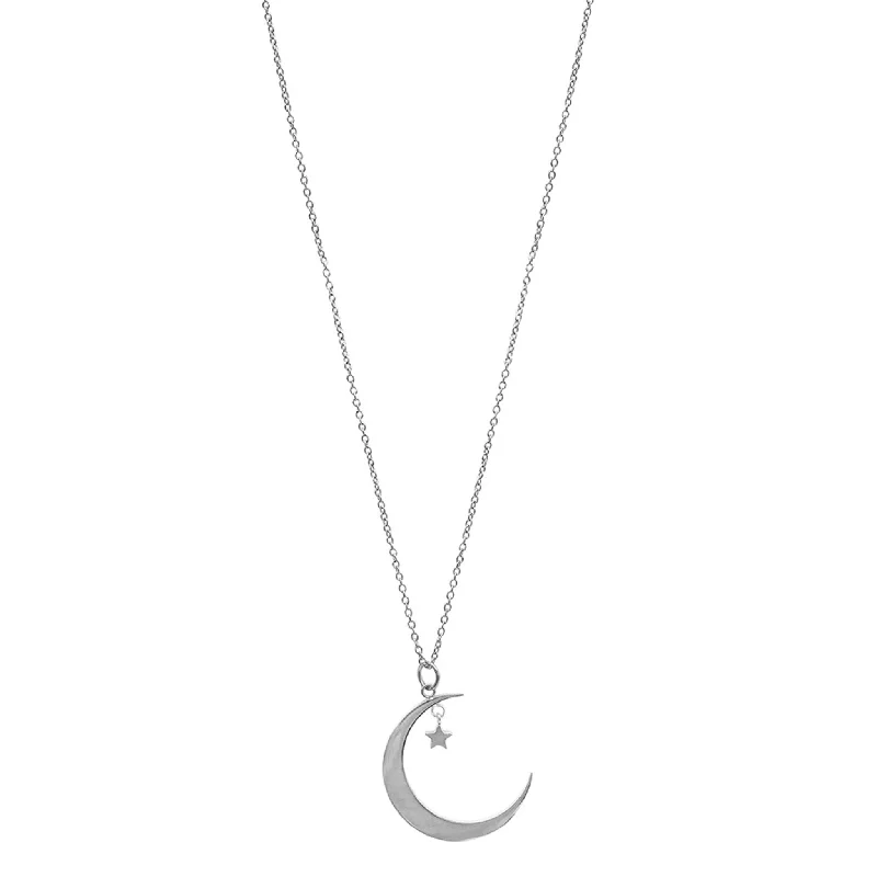 Shop Stylish Jewelry Now And Save Big Adornia Adornia Hanging Moon and Star Necklace silver