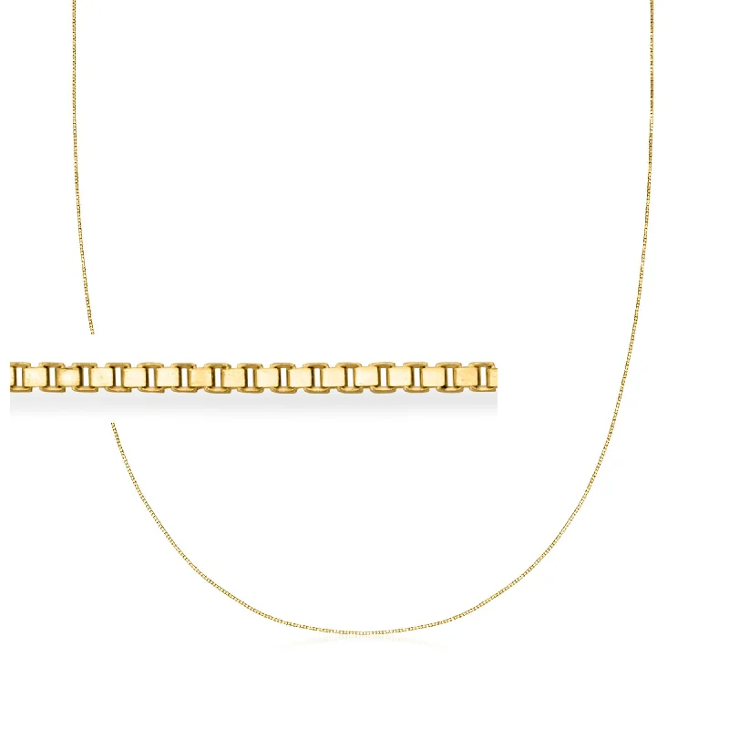 Canaria 0.6mm 10kt Yellow Gold Box-Chain Necklace