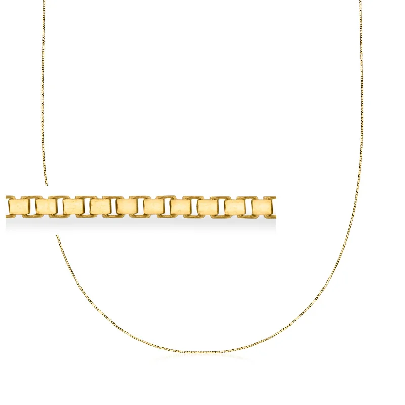 Canaria 0.7mm 10kt Yellow Gold Adjustable Box-Chain Necklace