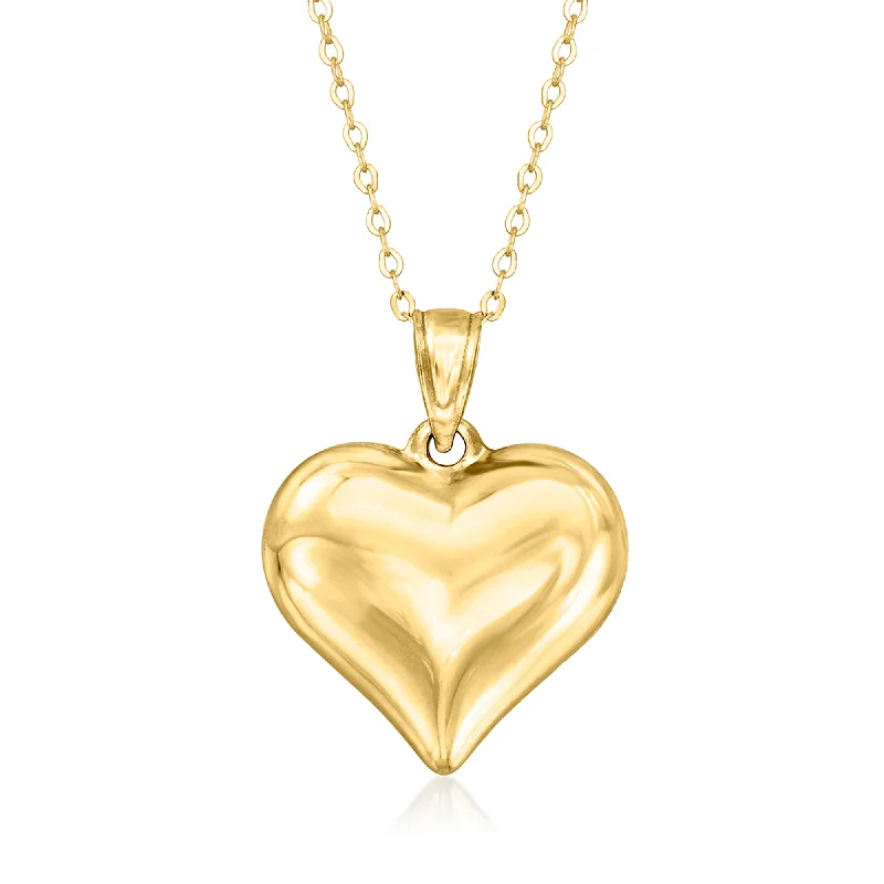 Canaria 10kt Yellow Gold Puffed Heart Pendant Necklace