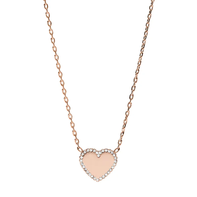 Fossil Women's Rose Gold-Tone Pendant Necklace