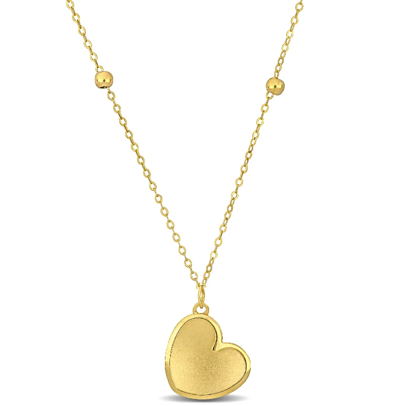 Mimi & Max Heart Pendant with Chain in 14k Yellow Gold - 18 in