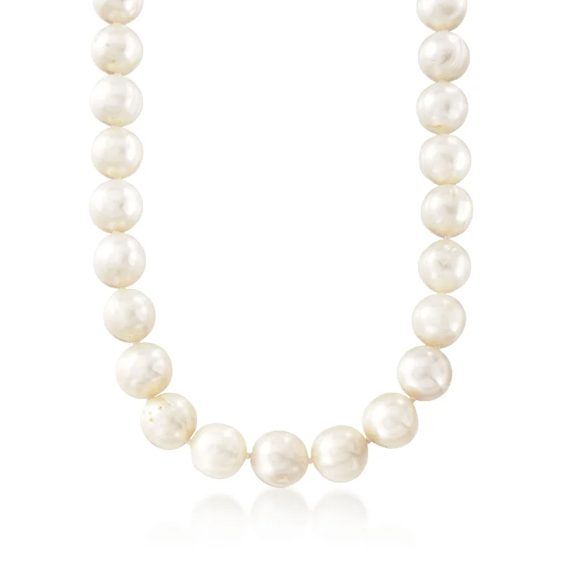 Ross-Simons 10.5-11.5mm Cultured Pearl Necklace With Sterling Silver