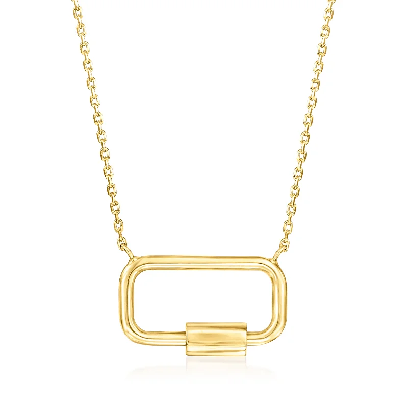 RS Pure by Ross-Simons Italian 14kt Yellow Gold Carabiner Necklace