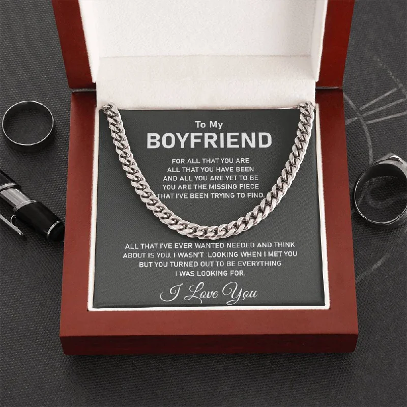 To My Boyfriend - You Are The Missing Piece That I'Ve Been Trying To Find - Necklace