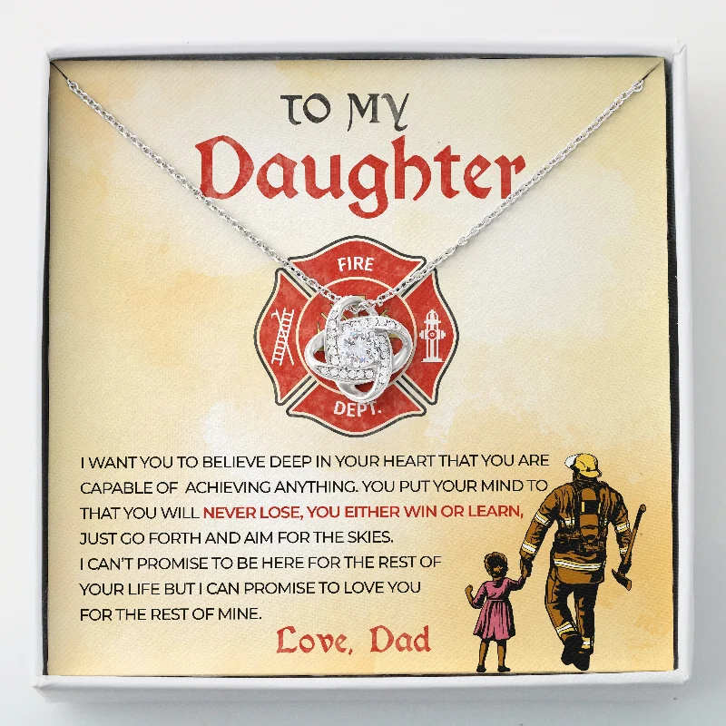 Firefighter's Daughter Necklace From Dad Father Daughter Necklace Birthday Graduation Wedding Gift For Her