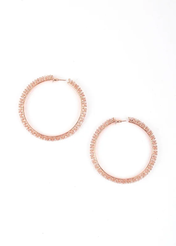 Odette Women Round Large Rose Gold Tone Hoops!