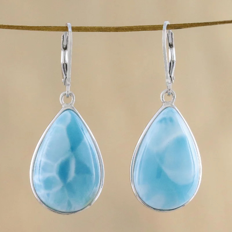 Ethereal Sky Larimar Sterling Silver Earrings