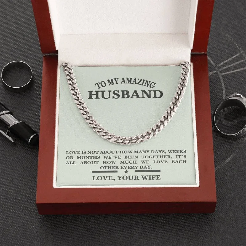 Handmade Jewelry - Personalized Gifts Custom Card Message Necklace Handmade Necklace To My Amazing Husband We Love