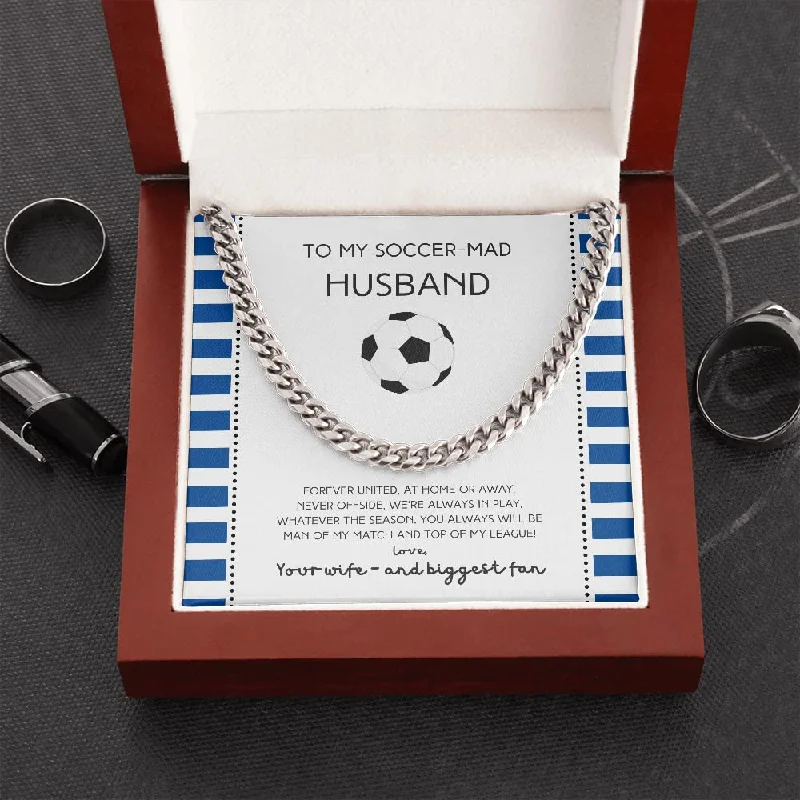 Handmade Jewelry - Personalized Gifts Custom Card Message Necklace Handmade Necklace To My Soccer-mad Husband You