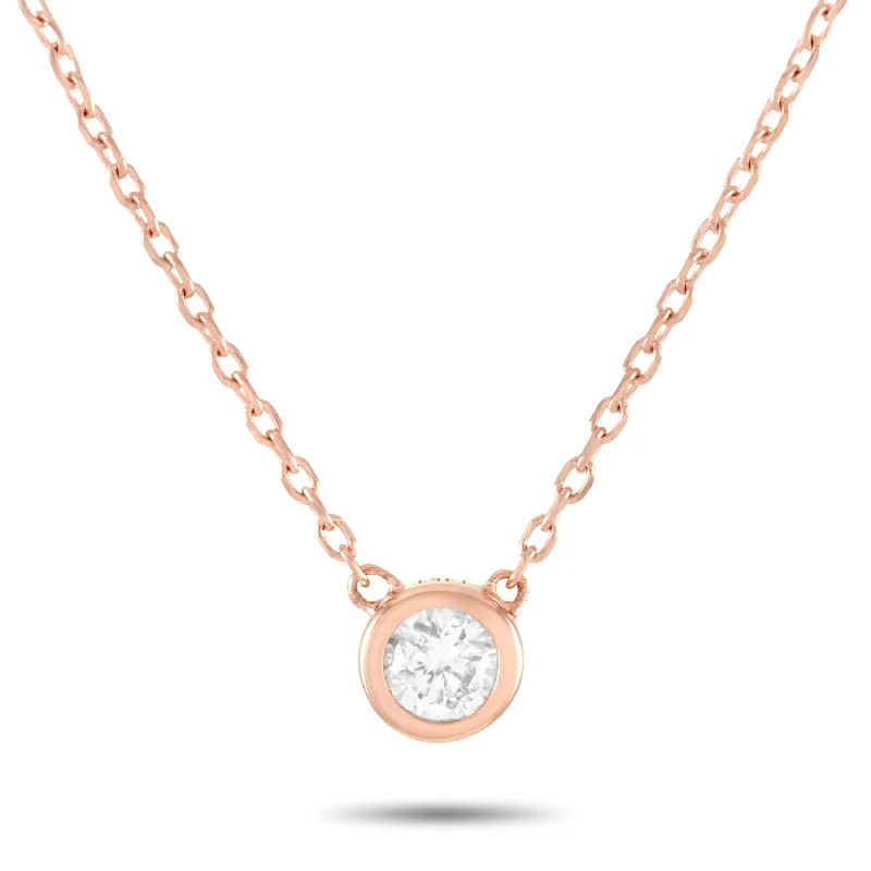 LB Exclusive 14K Rose Gold 0.10 ct Diamond Pendant Necklace