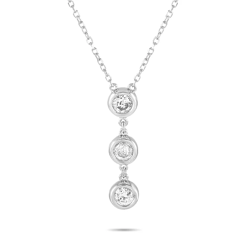 LB Exclusive 14K White Gold 0.25 ct Diamond Pendant Necklace