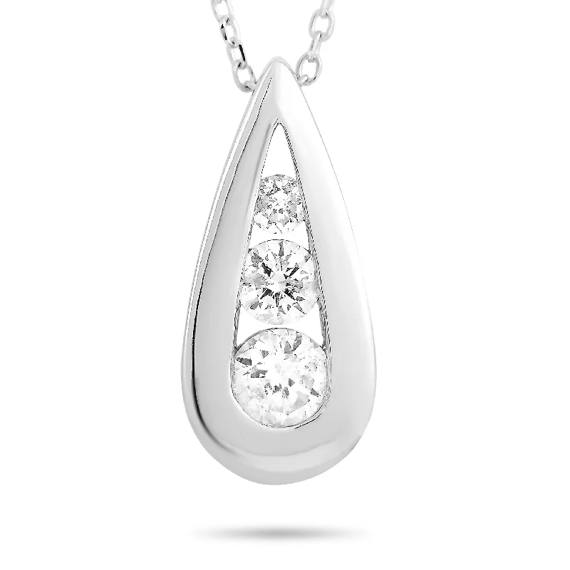 LB Exclusive 14K White Gold 0.35 ct Diamond Pendant Necklace