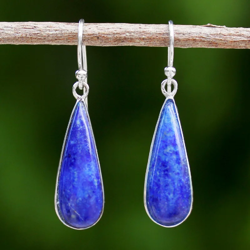 Morning Raindrops Lapis Earrings