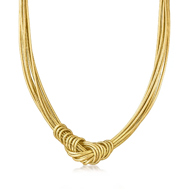 Ross-Simons Italian Flex Knot Necklace With 18kt Gold Over Sterling