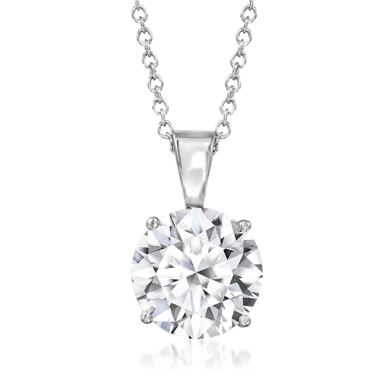 Ross-Simons Lab-Grown Diamond Solitaire Necklace in 14kt White Gold