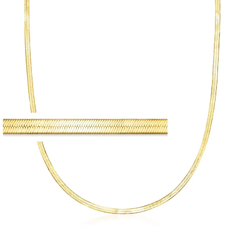 RS Pure by Ross-Simons Italian 2.6mm 18kt Gold Vermeil Herringbone Necklace