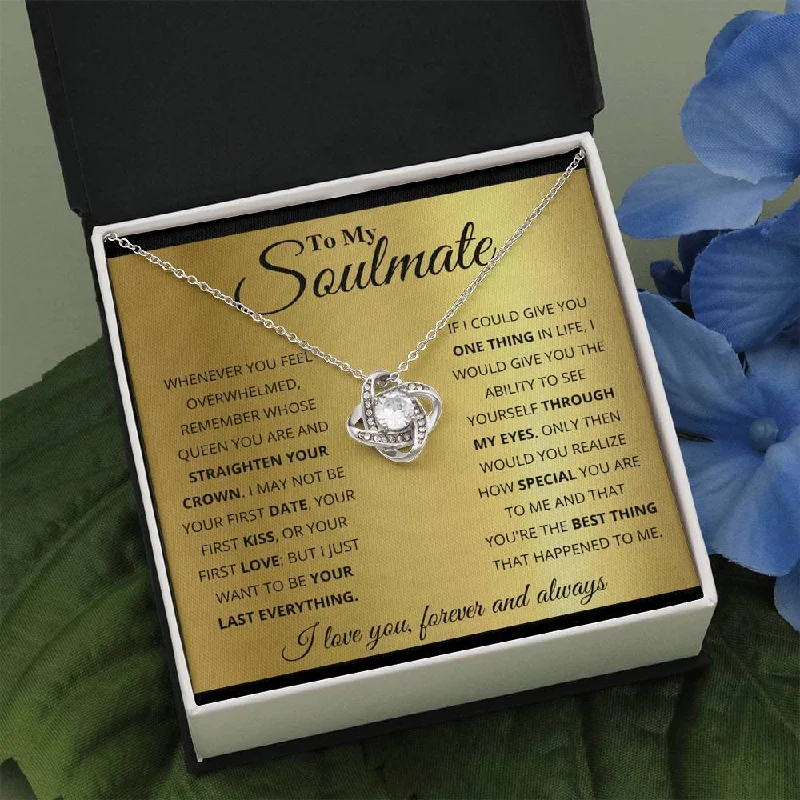 To My Soulmate - Forever & Always - Love Knot Necklace Message Card for Soulmate