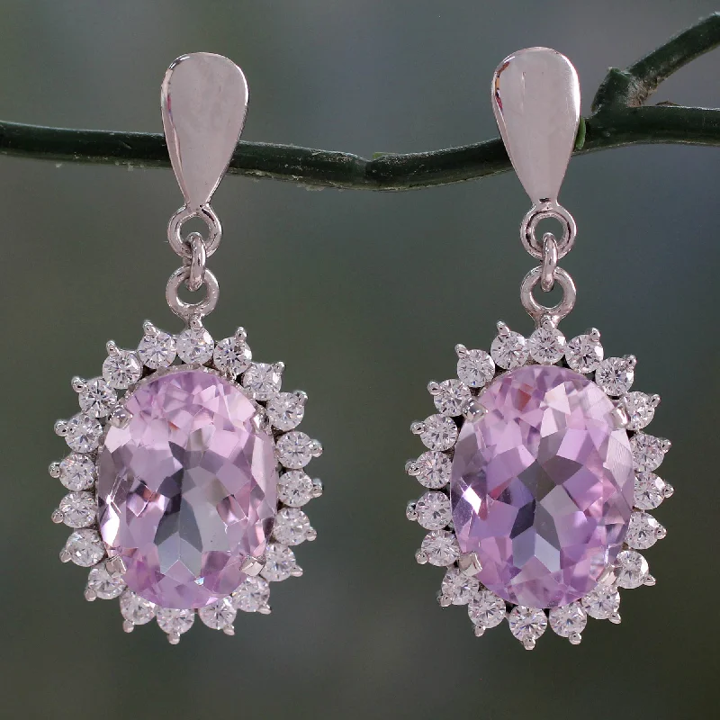 Violet Splendor Amethyst dangle earrings