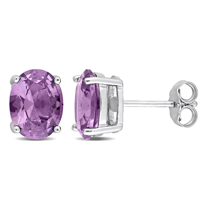 Mimi & Max 5ct TGW Oval Simulated Alexandrite Stud Earrings in Sterling Silver