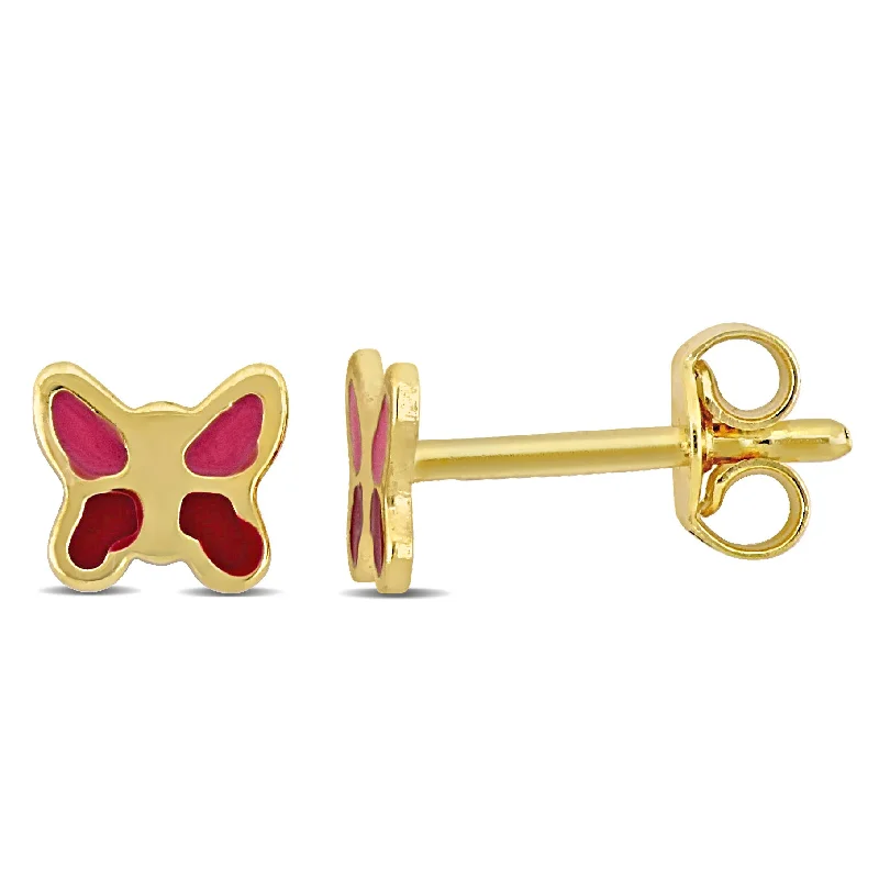 Mimi & Max Butterfly Stud Earrings in 14k Yellow Gold