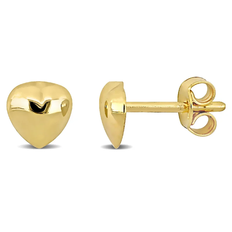 Mimi & Max Heart Stud Earrings in 14k Yellow Gold