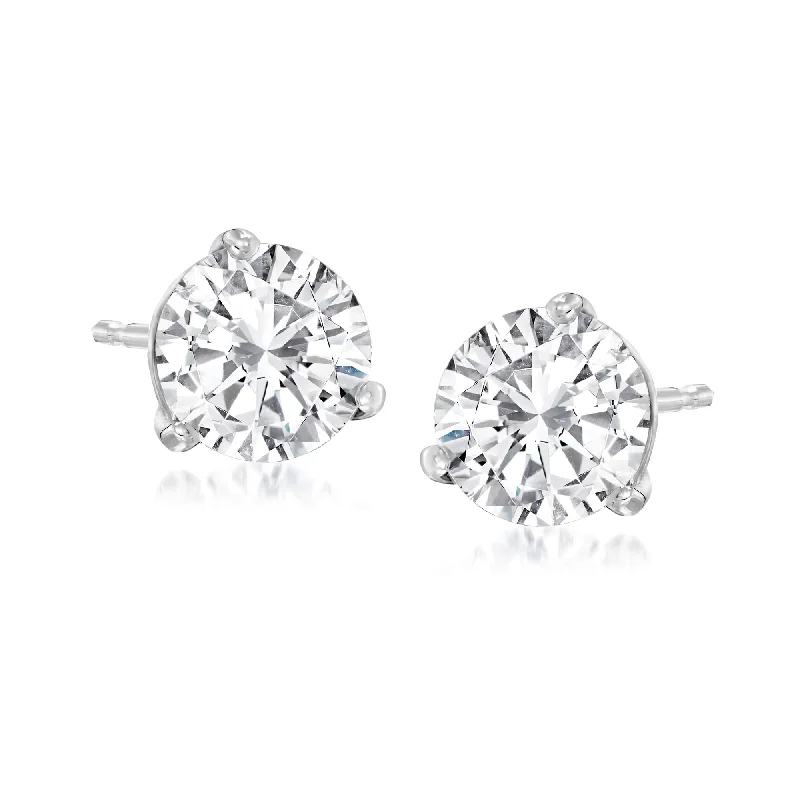 Ross-Simons Diamond Martini Stud Earrings in Platinum