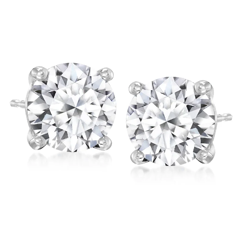 Ross-Simons Lab-Grown Diamond Stud Earrings in 14kt White Gold