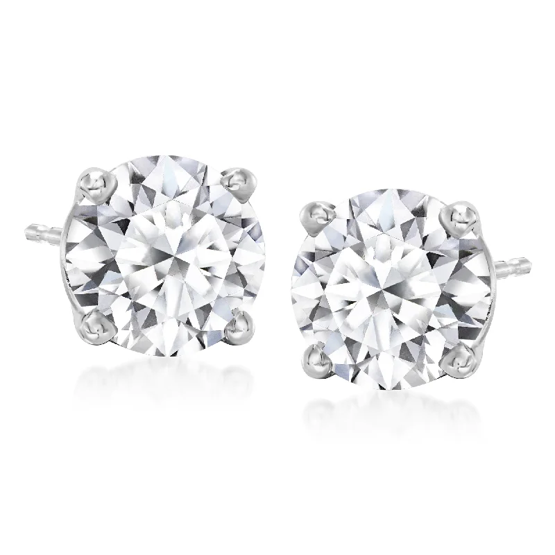 Ross-Simons Lab-Grown Diamond Stud Earrings in 14kt White Gold