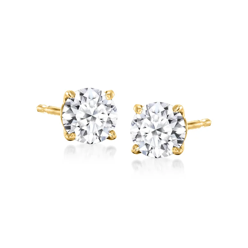 Ross-Simons Lab-Grown Diamond Stud Earrings in 18kt Gold Over Sterling